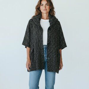 Damee Inc Tweed Jacket Size Small/Medium Button Front 3/4 Sleeves Pockets Brown